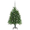 vidaXL izgaismota Ziemassvētku egle ar rotājumiem, zaļa, 120 cm