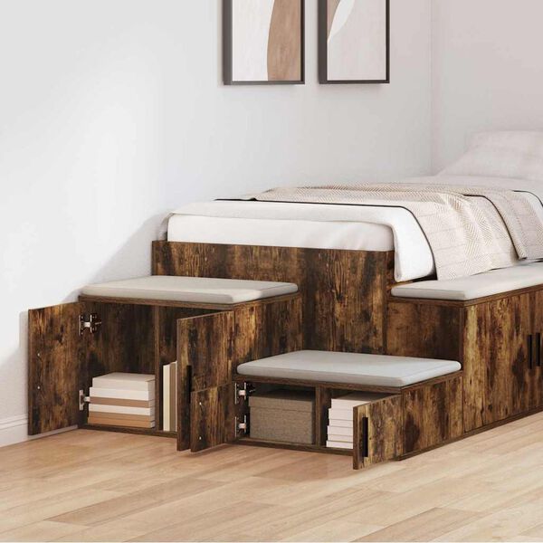 vidaXL Skapītis 2 pcs Dūmaka ozols 127 x 41 x 40 cm Inženierijas koks