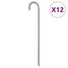 vidaXL telts mietiņi, 12 gab., 41,5 cm, &Oslash;12 mm, cinkots tērauds