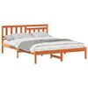 vidaXL Gultas rāmis Vaks brūns 150 x 200 cm Ciets priedes koks