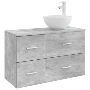 vidaXL Vannas istabas mēbeļu komplekts 2 pcs Betona pelēks