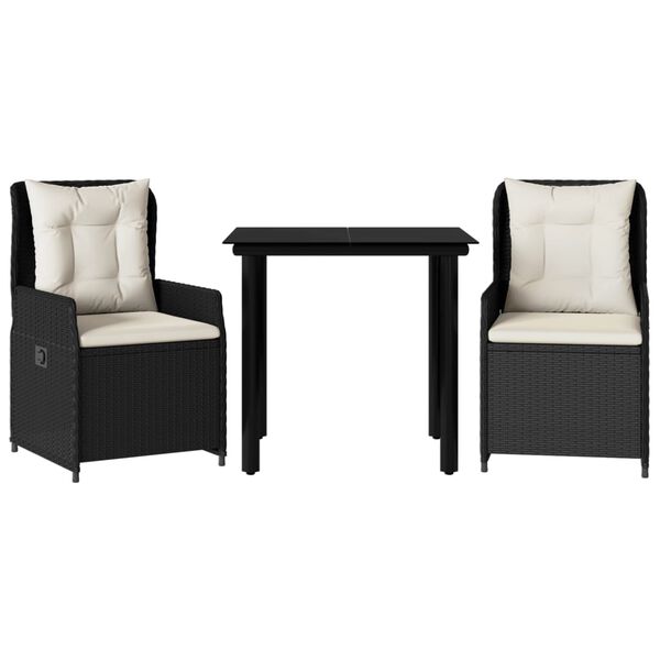 vidaXL 3-daļīgs dārza mēbeļu komplekts, matrači, PE rotangpalma