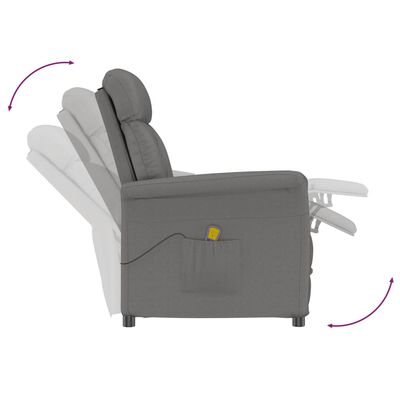 vidaXL masāžas krēsls, tumši pelēka mākslīgā zamšāda