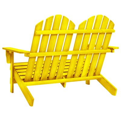 vidaXL divvietīgs dārza krēsls, egles masīvkoks, dzeltens