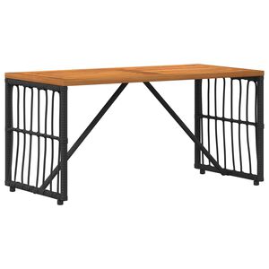 vidaXL Āra galds Melns 80 x 40 x 40 cm Tērauds un poli ratan