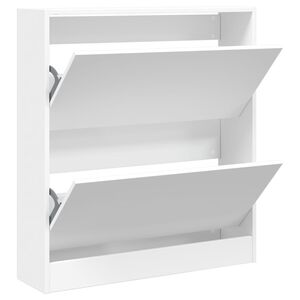 vidaXL apavu skapītis, balts, 80x21x87,5 cm, inženierijas koks