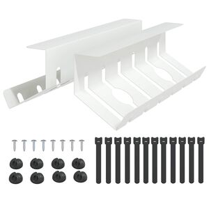 vidaXL Galda kabeļu organizators 2 gab. Balts 44 x 11,5 x 13,5 cm