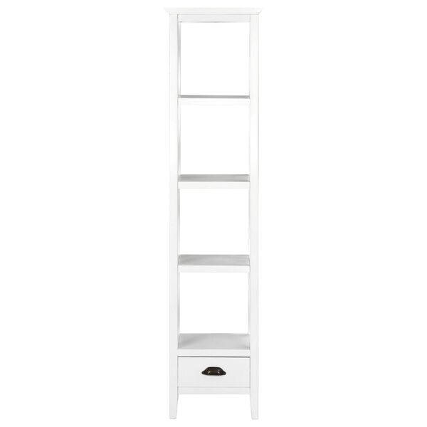 vidaXL grāmatu plaukts ar 1 atvilktni, 40x30x170 cm, MDF, balts