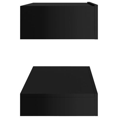 vidaXL TV plaukts ar LED lampiņām, 90x35 cm, spīdīgi melns