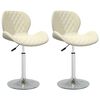 vidaXL grozāmi virtuves krēsli, 2 gab., krēmkrāsas samts