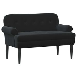 vidaXL Divvietīga mēbele ar pogu pūkām Melns 120 x 66 x 78 cm Samts