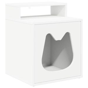 vidaXL Kaķu māja Balts 42,5 x 40 x 53,5 cm Inženierijas koks