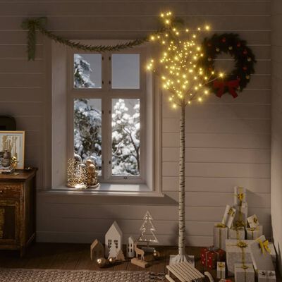 vidaXL Ziemassvētku koks, 200 LED, silti balta gaisma, 2,2 m