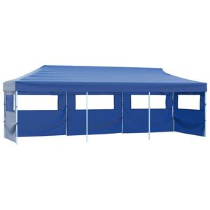 vidaXL saliekama nojume ar 5 sānu sienām, 3x9 m, zila