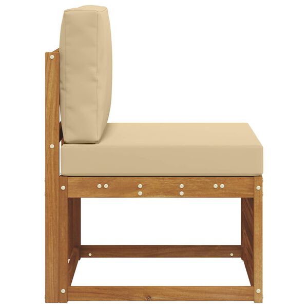 vidaXL Āra vidējā dīvāns Cietā akācijas koks Dabiska