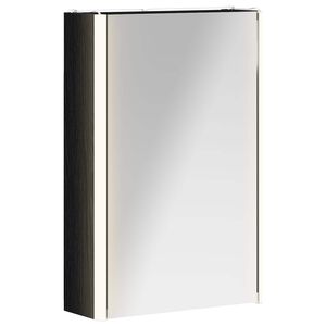 vidaXL Vannas istabas spoguļu skapis Melns ozolkoks 33 x 11,5 x 50 cm