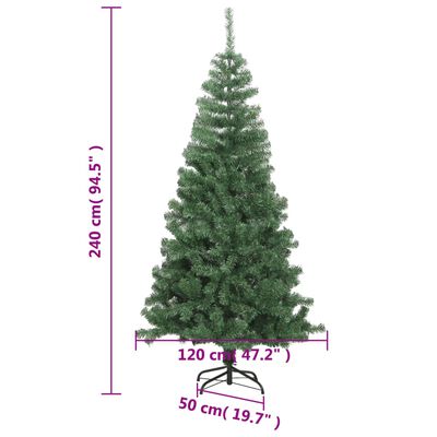vidaXL mākslīgā Ziemassvētku egle L, 240 cm, zaļa