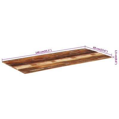 vidaXL galda virsma, taisnstūra, 60x140 cm, 15-16 mm, pārstrādāts koks