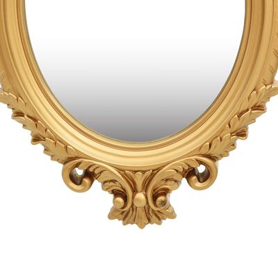 vidaXL sienas spogulis, pils interjera stils, 56x76 cm, zelta krāsa