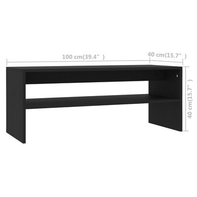 vidaXL kafijas galdiņš, 100x40x40 cm, melns, skaidu plāksne