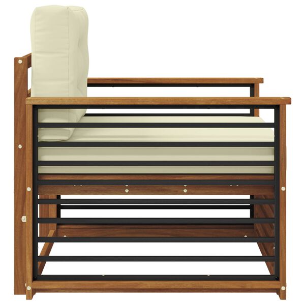 vidaXL Āra dīvānu komplekts Cieta akācijas koks un poliesters Dabiska