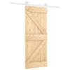 vidaXL Slīdo&scaron;ās durvis Dabisks un balts 85 x 210 cm Cieta priedes koks