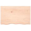 vidaXL sienas plaukts, 80x50x(2-4) cm, neapstrādāts ozola masīvkoks
