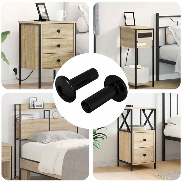 vidaXL Elkoņu uzgriežņi 2 pcs Melns M4 x 14,5 mm Metāls