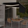 vidaXL izvelkama markīze ar žalūziju, LED, 4,5x3 m, manuāla, pelēka