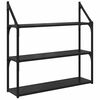 vidaXL Sienas plaukts Pie sienas Melns ozolkoks 80 x 21 x 78,5 cm