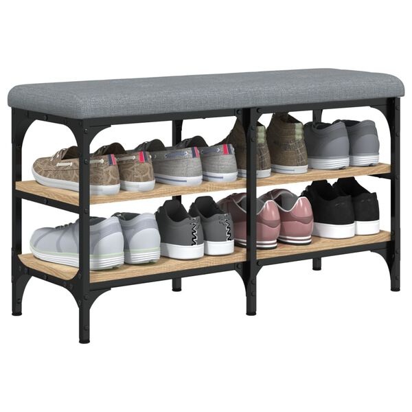 vidaXL apavu skapītis, ozolkoka krāsa, 82x32x47 cm, inženierijas koks