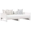 vidaXL Izvelkamais dienas gultas Balts 180 x 200 cm Ciets priedes koks