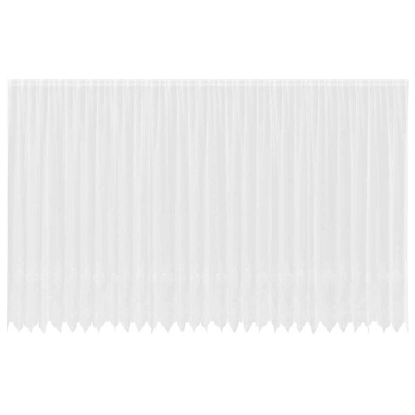 vidaXL Mežģīņu aizkars ar aizkariem Balts 280 x 750 cm Poliesters