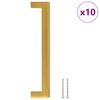 vidaXL skapja rokturi, 10 gab., zelta, 160 mm, nerūsējo&scaron;ais tērauds