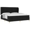 vidaXL Kastītes atsperu gulta ar matraci Melns 200 x 200 cm audums