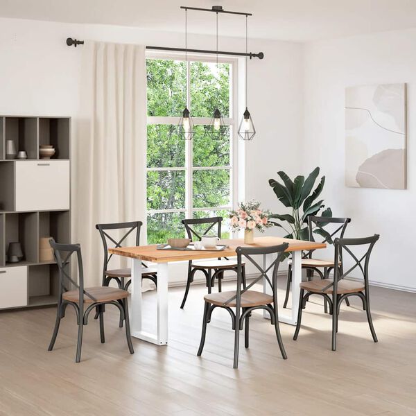 vidaXL ēdamgalda kājas, 2 gab., U-veida, baltas, 50x(72-73) cm, tērauds