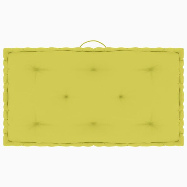 vidaXL pale&scaron;u dīvānu spilveni, 7 gab., dzeltenzaļa kokvilna