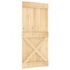vidaXL Slīdo&scaron;ās durvis NARVIK Dabiska un melna 95 x 210 cm (213,5 cm)