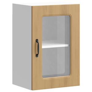 vidaXL virtuves sienas skapis ar stikla durvīm Kalmar koka krāsā