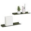 vidaXL Peldējo&scaron;ais plaukts 2 pcs Olīvu zaļ&scaron; 40 x 8,5 x 2,5 cm Tērauds