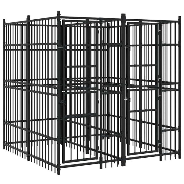 vidaXL suņu voljērs, 3,69 m&sup2;, tērauds