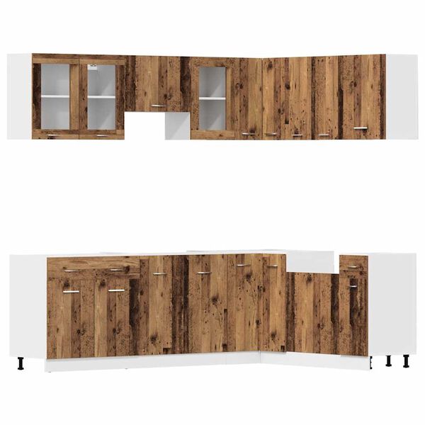 vidaXL 11-daļīgs virtuves skapī&scaron;u komplekts Lyon inženierijas koks