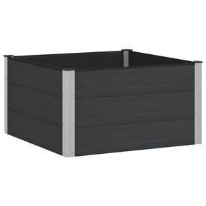 vidaXL Augstā puķu kaste Melns 100 x 100 x 54 cm WPC un alumīnijs