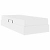 vidaXL Gulta ar uzglabā&scaron;anas vietu un matraci 2 pcs Balts Āda