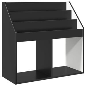 vidaXL Bērnu grāmatplaukts Melna 72,5 x 29,5 x 69 cm Inženierijas koks