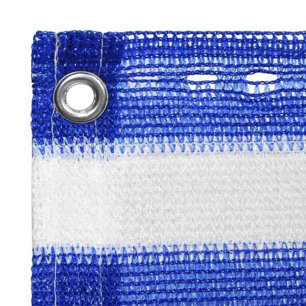 vidaXL balkona aizslietnis, 75x300 cm, zils un balts HDPE