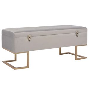 vidaXL sols ar kasti, 105 cm, pelēks samts