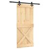 vidaXL Slīdo&scaron;ās durvis Dabiska un melna 90 x 210 cm Cieta priedes koks