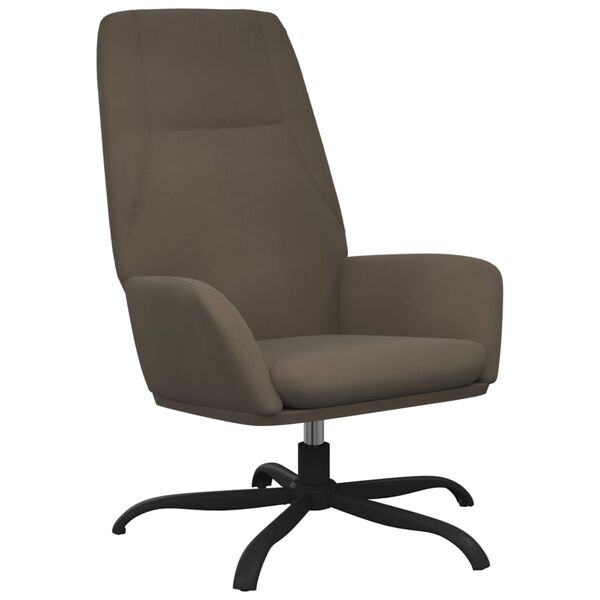 vidaXL atpūtas krēsls, tum&scaron;i pelēka mākslīgā zam&scaron;āda