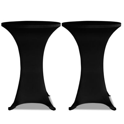 vidaXL galda pārvalki, 4 gab., Ø 80 cm, melns elastīgs audums